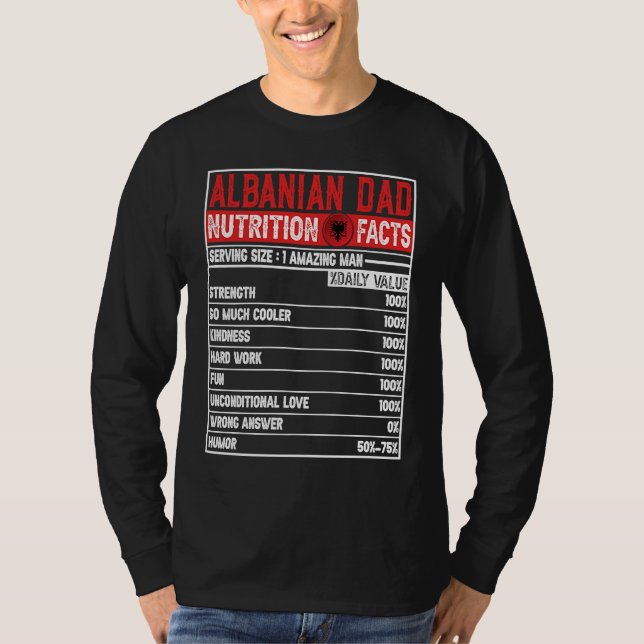 Albanian Dad   Dad Hero Nutritional Father's Day T-Shirt (Vorderseite)