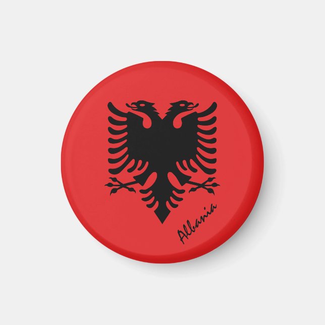 Albanian flag & Albania travel, holiday/sports Magnet (Vorne)