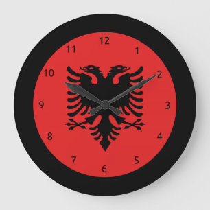 Albanian flag clocks große wanduhr