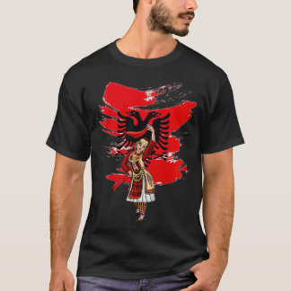 Albanian Girl Albanische Flagge Kosovo Nuse Premiu T-Shirt
