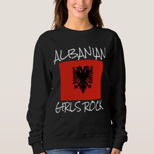 Albanian Girls Rock Proud To Be Albanian Eagle Alb Sweatshirt (Vorderseite)