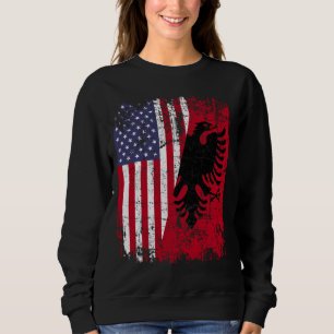 ALBANIAN ROOTS Red Eagle Halb American ALBANIA FLA Sweatshirt