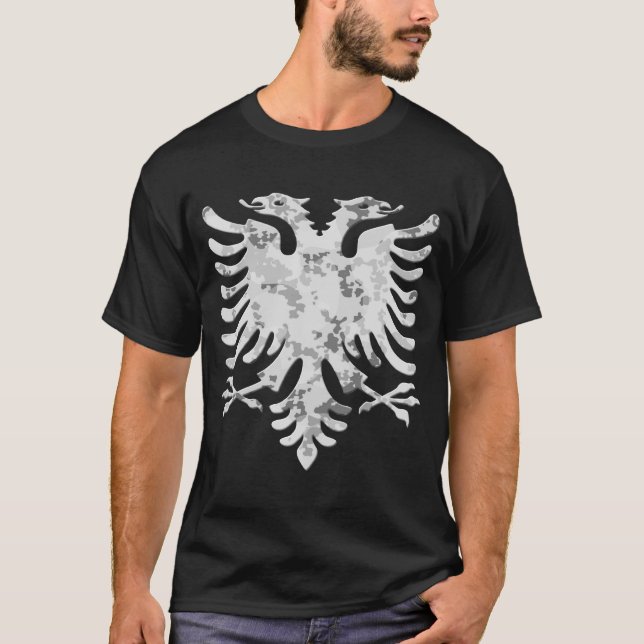 Albanian Snow Camo  Eagle 3D T-Shirt (Vorderseite)