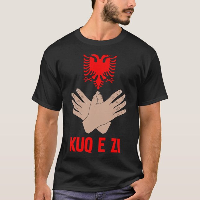Albanien Adler Hand Zeichen für Albaner und Kosovo T-Shirt (Vorderseite)