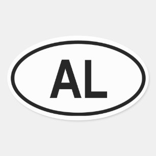Albanien "AL " Ovaler Aufkleber
