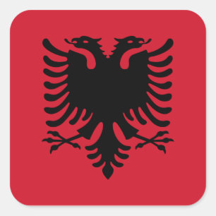 Albanien/Albani/albanische Flagge Quadratischer Aufkleber