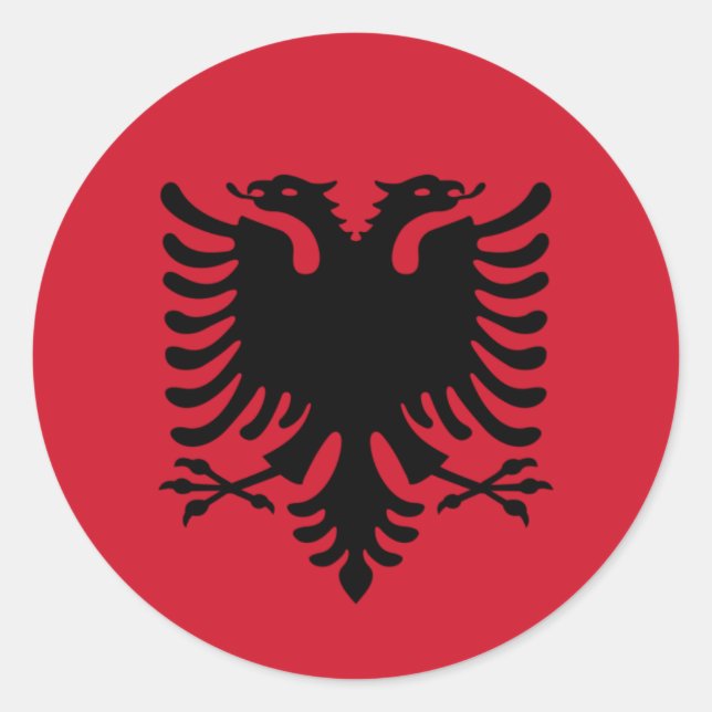 Albanien/Albani/albanische Flagge Runder Aufkleber (Vorderseite)