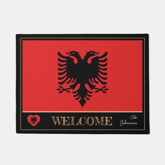 Albanien & Albanien Flag House Matts / Sport Willk Fußmatte (Vorderseite)