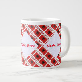Albanien - Albanienflagge - gezogene Rote Personal Jumbo-Tasse