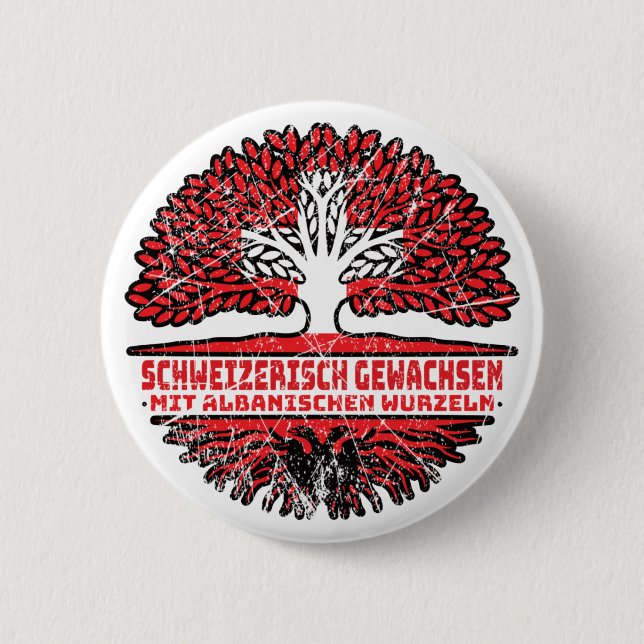 Albanien Albanisch Schweizer Schweiz Baum Wurzel Button (Vorderseite)
