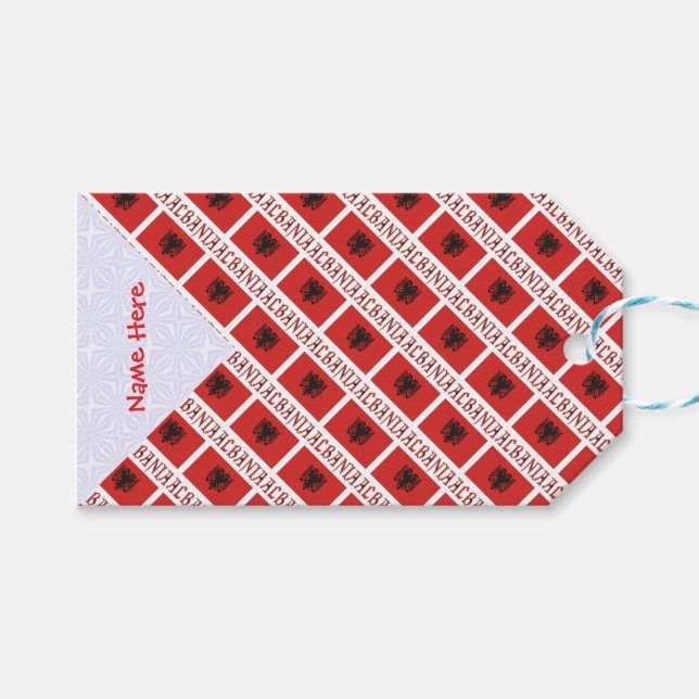 Albanien - Albanische Flagge geteert Rot Personali Geschenkanhänger (Vorderseite (Horizontal))