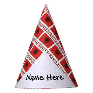 Albanien Albanische Flagge Kacheln Personalisierte Partyhütchen