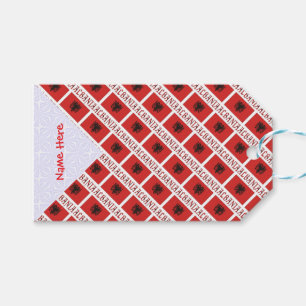 Albanien Albanische Flagge Kacheln Rot Personalisi Geschenkanhänger