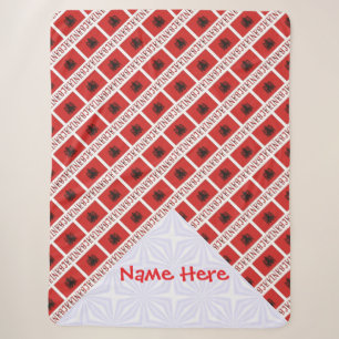 Albanien Albanische Flagge Kacheln Rot Personalisi Sherpadecke