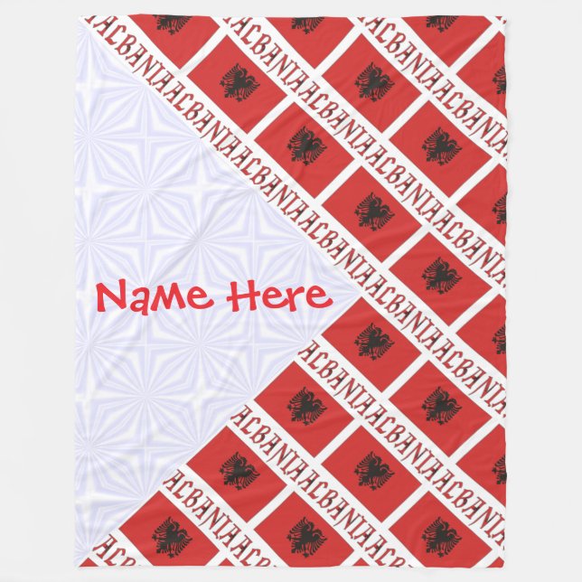 Albanien - Albanische Flagge - Personalisierte Gro Fleecedecke (Vorderseite)