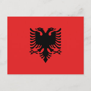 Albanien - albanische Flagge - Postkarte