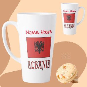 Albanien - Albanische Flagge - Rote Personalisieru Milchtasse