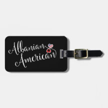 Albanien American Entwine Hearts Luggage Tag
