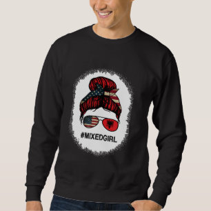 Albanien American USA Flag - USA Albanian Messy Bu Sweatshirt