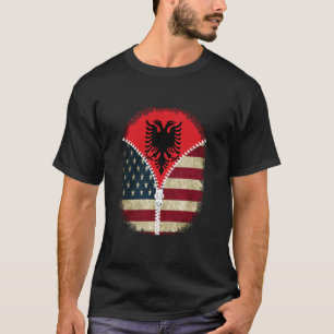 Albanien American USA Flag - USA Albanien Zipper T-Shirt