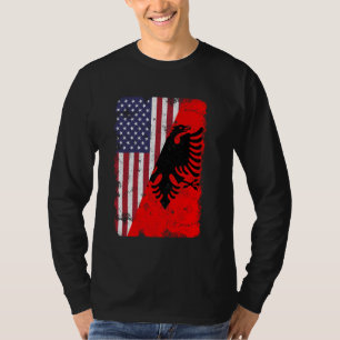 Albanien - Amerikanische Flagge Pride Roots Vintag T-Shirt