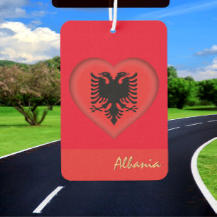 Albanien, Autos, Herz, albanische Flagge Autolufterfrischer