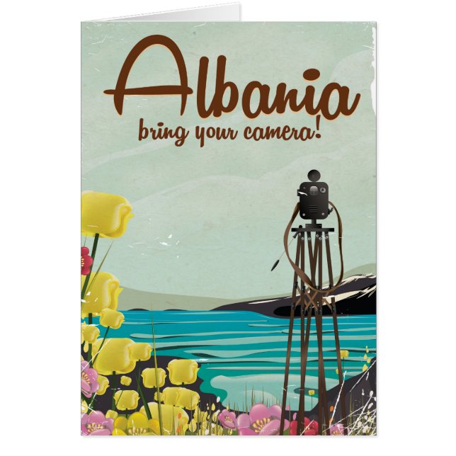 Albanien Camera Vintage Reiseplakat (Vorne)