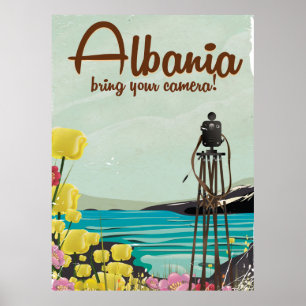 Albanien Camera Vintage Reiseplakat Poster