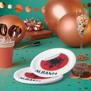 Albanien Doppel-AdlerEmblem Pappteller