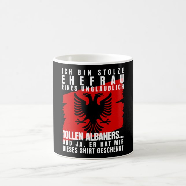 Albanien Ehefrau der Flagge Albaniens Kaffeetasse (Mittel)
