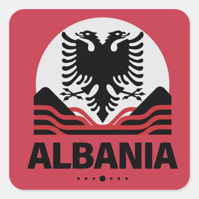 Albanien - Europäische Gewerkschaft Quadratischer Aufkleber (Vorderseite)
