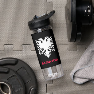 Albanien - Fitness und albanisches Wappen / Flagge Trinkflasche