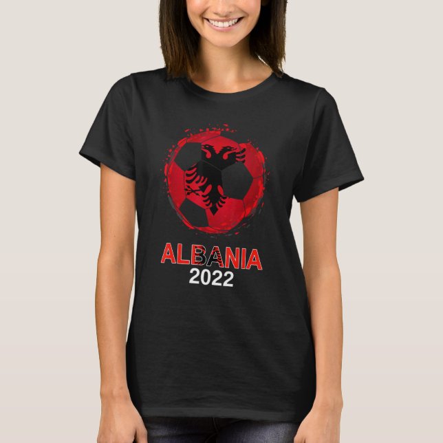 Albanien Flag 2022 Unterstützer der albanischen Fu T-Shirt (Vorderseite)