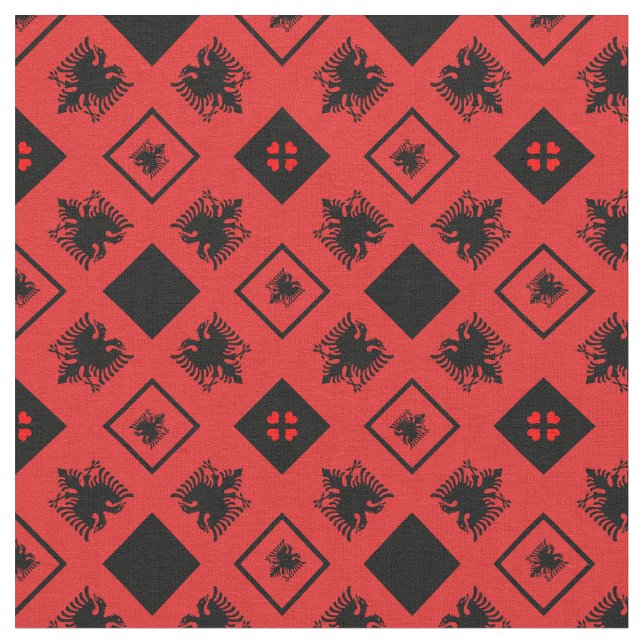Albanien Flag & Albanien Trendy Fabric mode BL Stoff (Nahaufnahme)