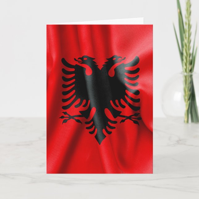 Albanien Flag Grußkarte Karte (Vorderseite)