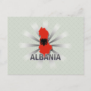 Albanien Flag Karte 2.0