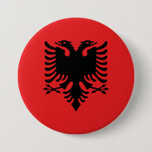 Albanien-Flagge Button