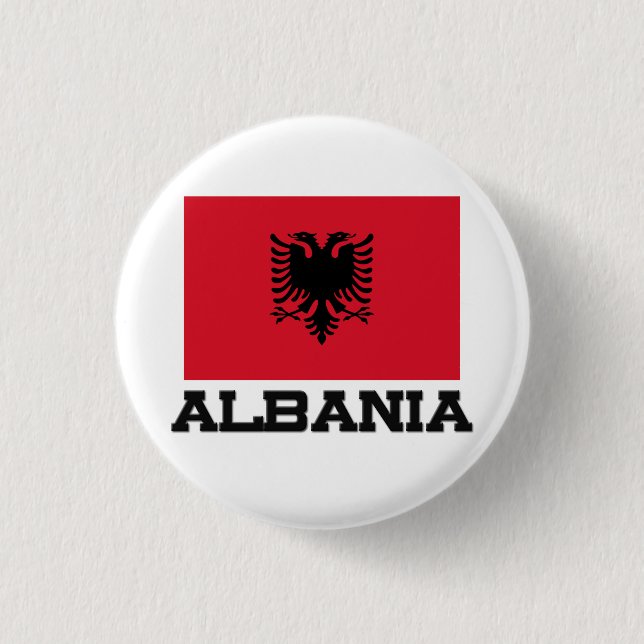 Albanien-Flagge Button (Vorderseite)