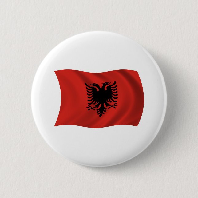Albanien-Flagge-Button Button (Vorderseite)
