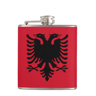 Albanien-Flagge Flachmann