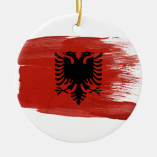 Albanien-Flagge Keramikornament