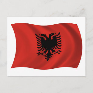 Albanien Flagge Postkarte