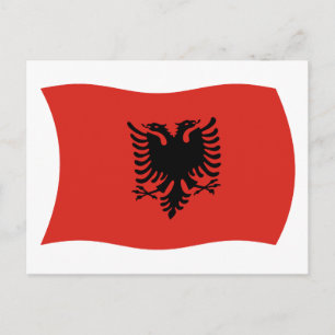Albanien Flagge Postkarte