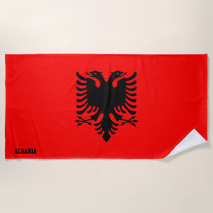 Albanien-Flagge Prächtig Patriotisch Strandtuch