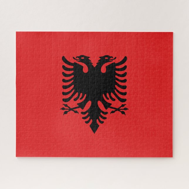 Albanien-Flagge Puzzle (Horizontal)