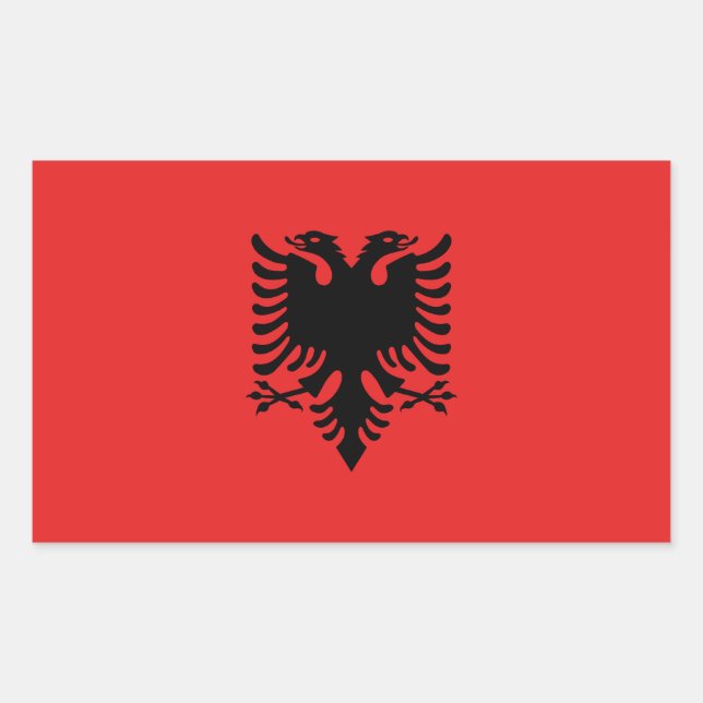 Albanien-Flagge Rechteckiger Aufkleber (Vorderseite)