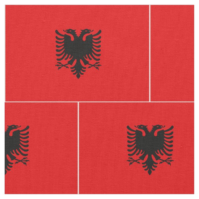Albanien-Flagge Stoff (Nahaufnahme)