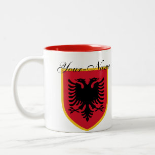 Albanien-Flagge Zweifarbige Tasse