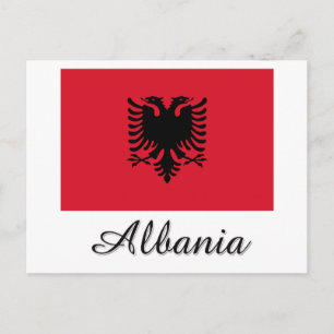 Albanien - Flaggen Postkarte