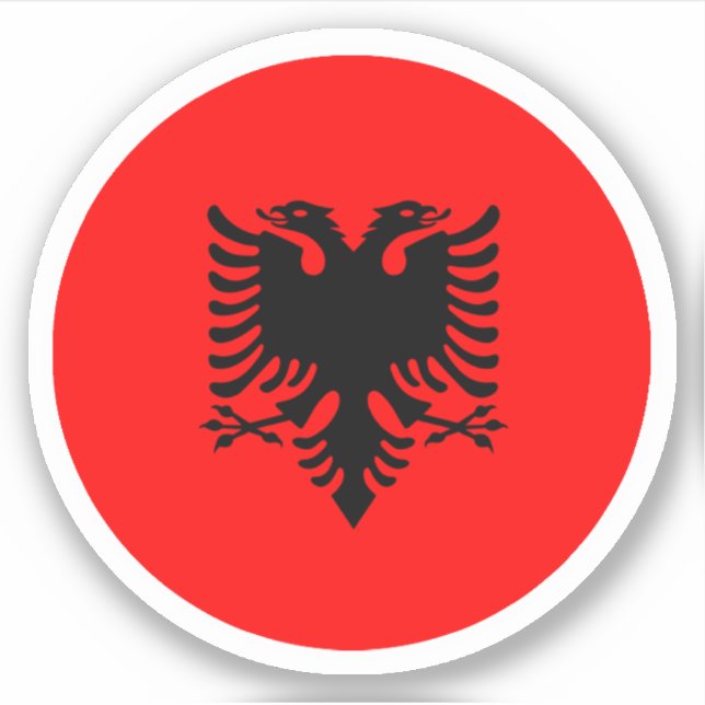Albanien Flaggen-Round-Sticker Aufkleber (Vorderseite)